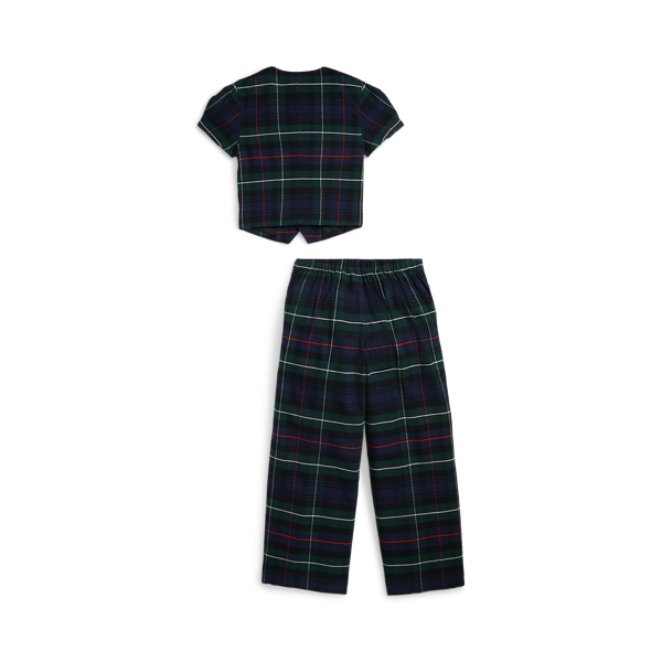 Multi Plaid Plaid Cotton Top & Wide-Leg Pant Girls 7-16 3