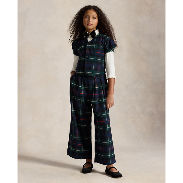 Multi Plaid Plaid Cotton Top & Wide-Leg Pant Girls 7-16 4