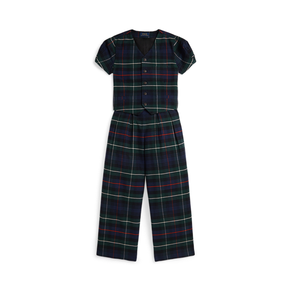 Multi Plaid Plaid Cotton Top & Wide-Leg Pant Girls 7-16 2