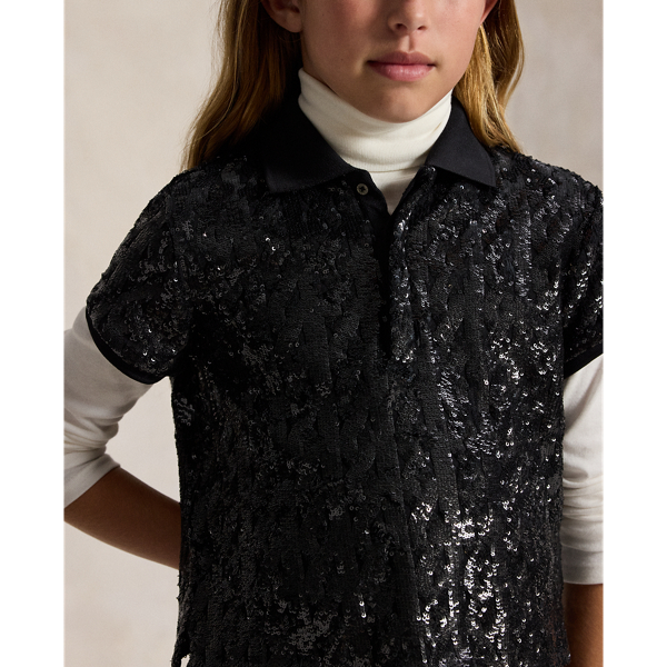 Sequined Polo Shirt & Skirt