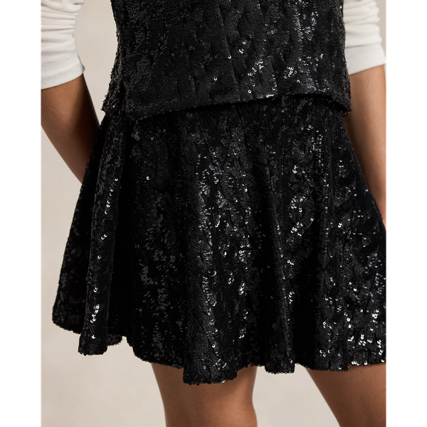 Sequined Polo Shirt & Skirt