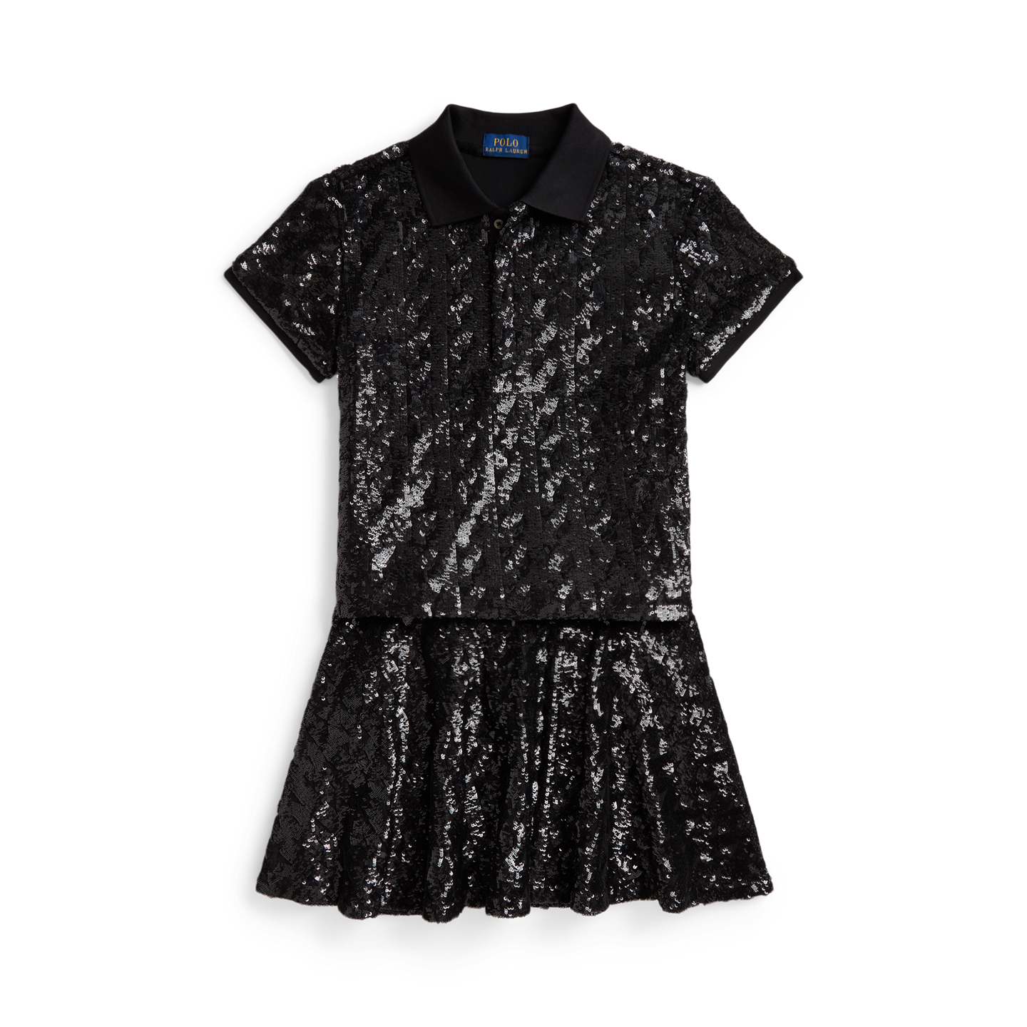 Детские комплекты Ralph Lauren Sequined Polo Shirt & Skirt, цвет: Чёрный — фото 6