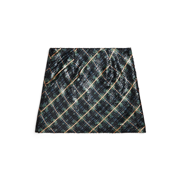 Plaid Sequined Skirt