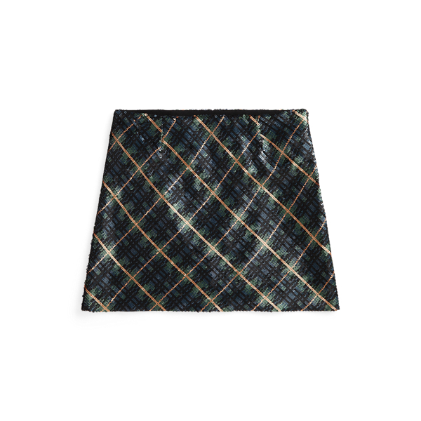 Plaid Sequined Skirt