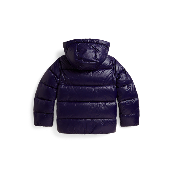 Newport Navy Glossy Down Hooded Jacket Girls 7-14 Years 2