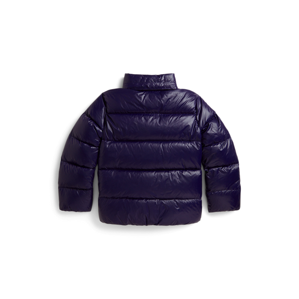 Newport Navy Glossy Down Hooded Jacket Girls 7-14 Years 3