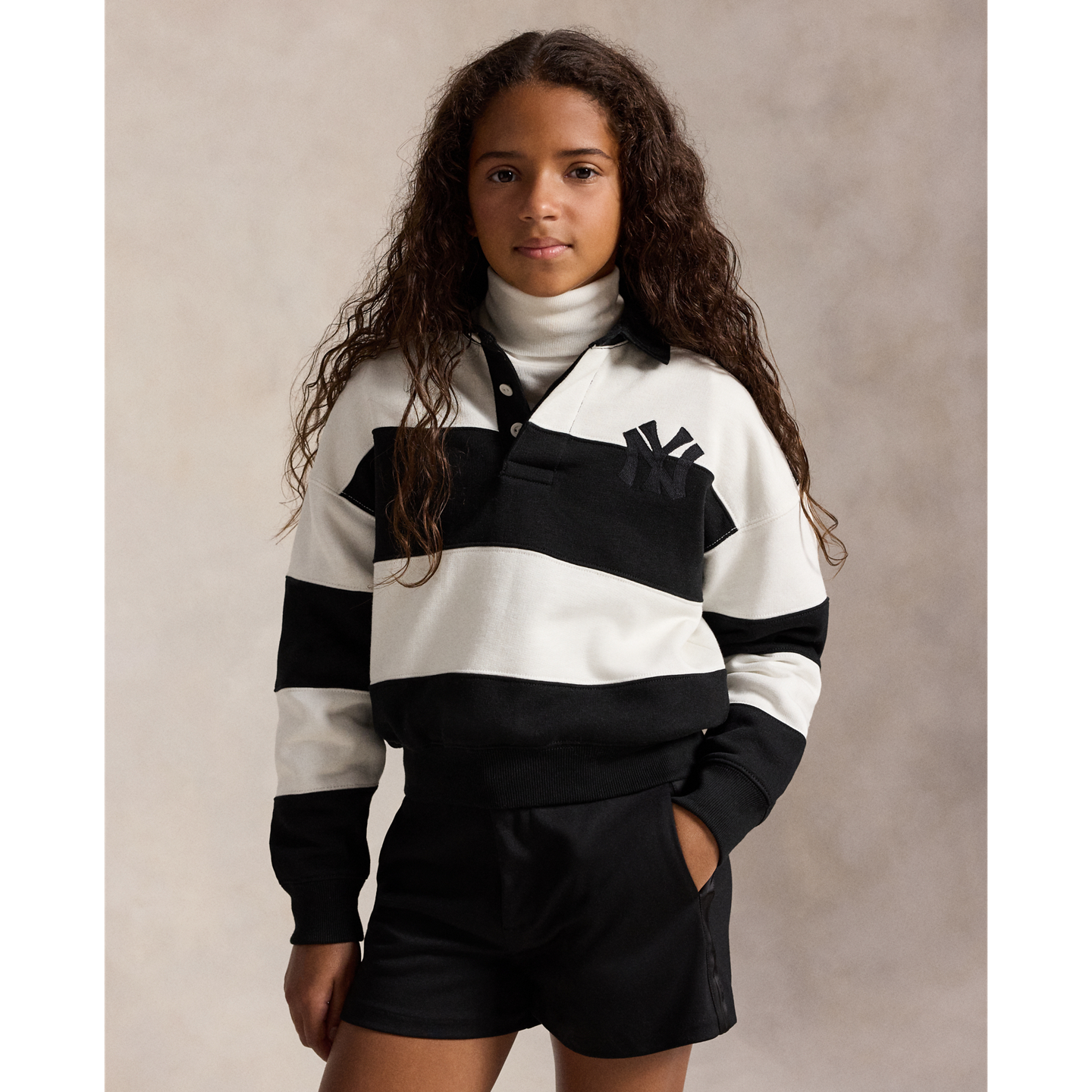 Детские рубашки Yankees Polo Ralph Lauren Rugby, цвет: Белый / Чёрный — фото 4