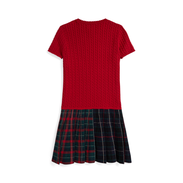 Plaid-Skirt Cotton Jumper Dress
