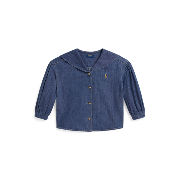 Top in denim di cotone