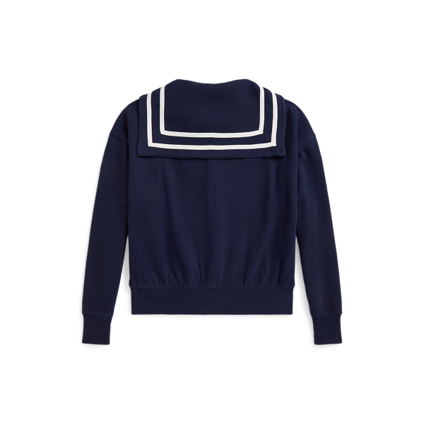 Sailor-Collar Fleece Sweatshirt
