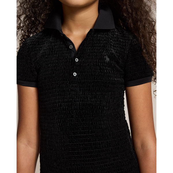 Smocked Velour Polo Dress