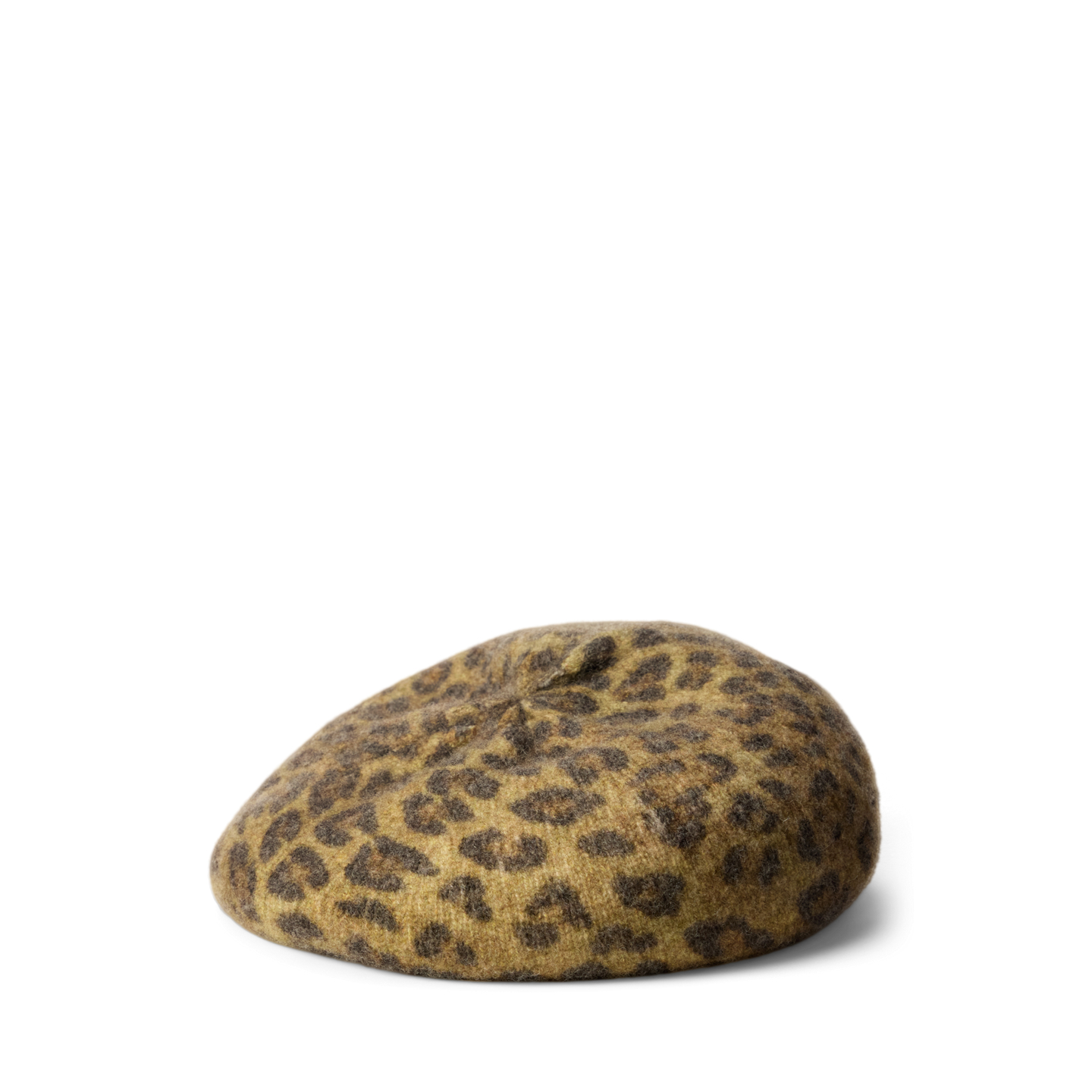 Детские головные уборы Ralph Lauren Leopard-Print Wool-Cashmere Beret, цвет: Коричневый разноцветный — фото 1