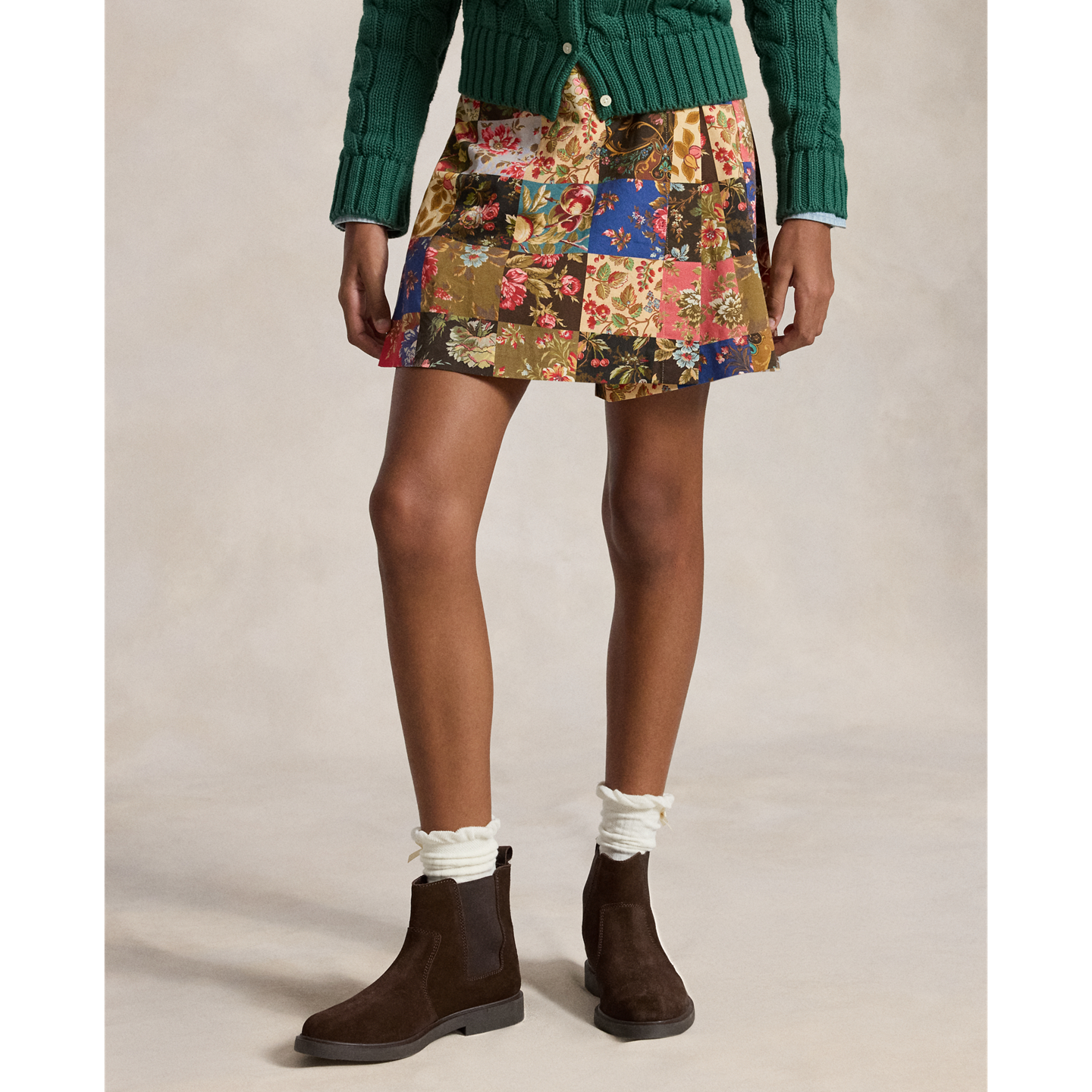 Детская юбка-шорты Ralph Lauren Printed Faux-Wrap Cotton Poplin Skort, цвет: С принтом — фото 2