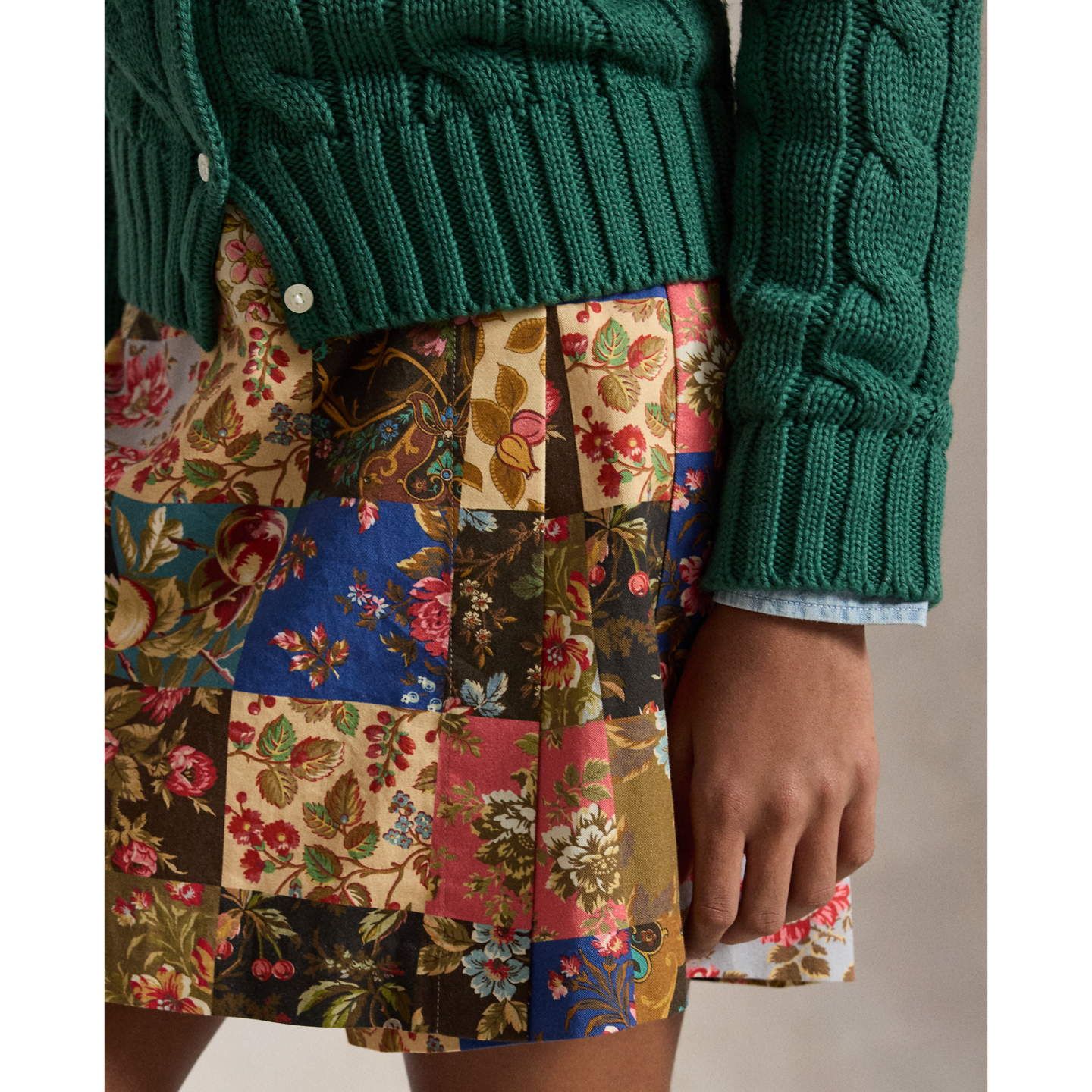 Детская юбка-шорты Ralph Lauren Printed Faux-Wrap Cotton Poplin Skort, цвет: С принтом — фото 3