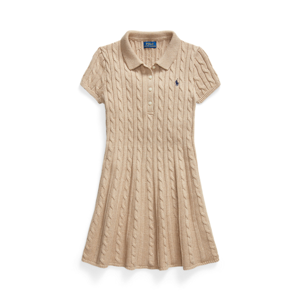 Cable-Knit Cotton Polo Jumper Dress
