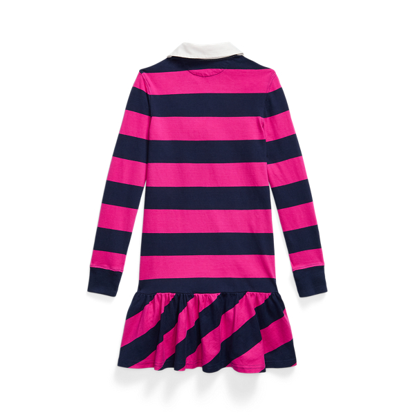 Newport Navy / Pink Striped Cotton Jersey Rugby Dress Girls 7-14 Years 2