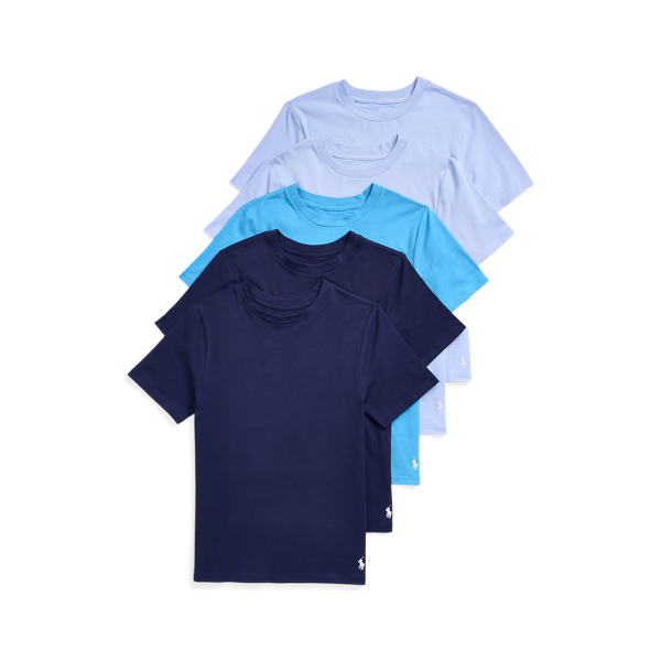 Crew Neck Pack Polo Shirts Stretch Cotton Jersey Crewneck 5-Pack