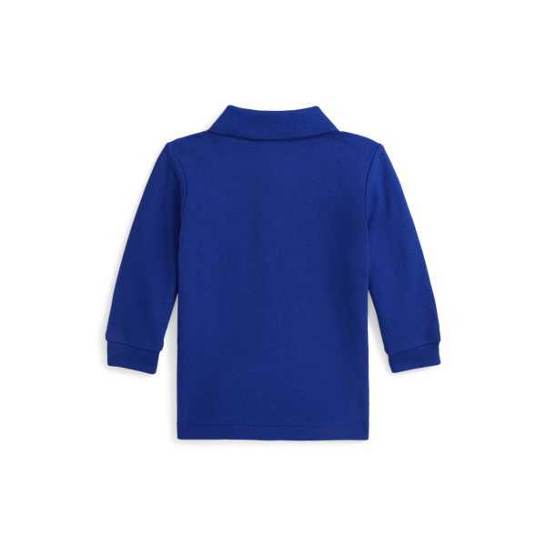 Cotton Mesh Long Sleeve Polo Shirt for Baby Boy Ralph Lauren UK