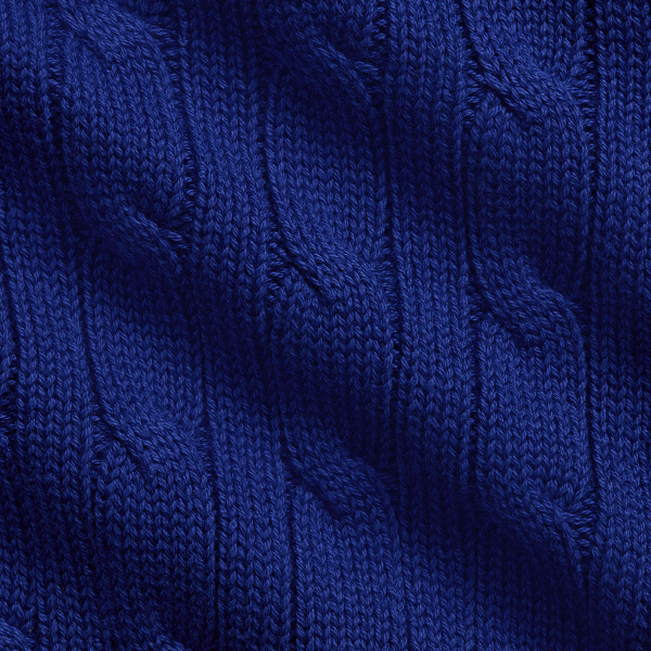 Cable-Knit Cotton Sweater Baby Boy en Azur classique 3