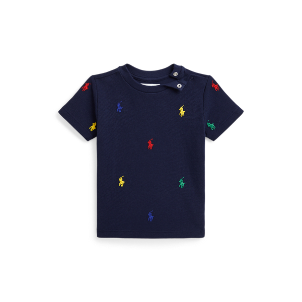 Refined Navy Core Polo Pony Cotton Mesh Tee Baby Boy 1