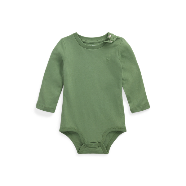 Cotton Jersey Long-Sleeve Bodysuit