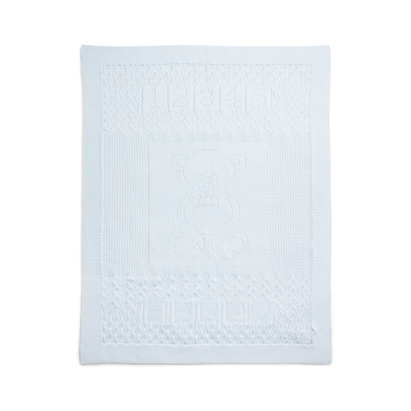 Детский плед Ralph Lauren Pointelle-Knit Cotton Blanket, цвет: Синий — фото 1