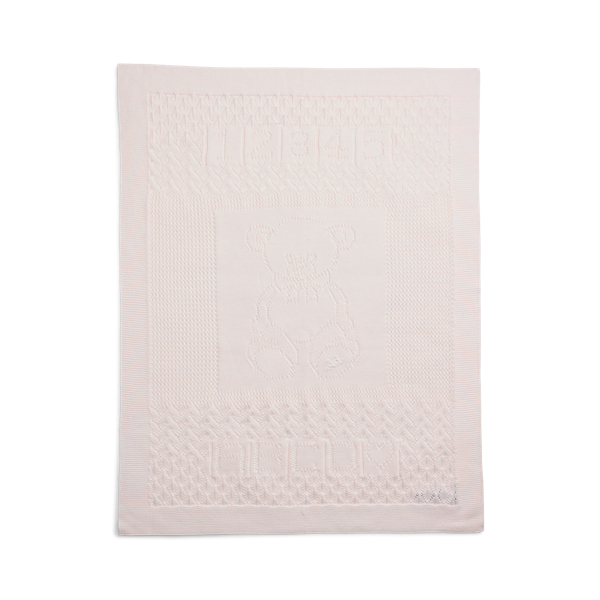 Delicate Pink Pointelle-Knit Cotton Blanket Baby 2