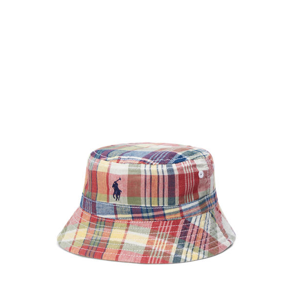 帽子 RALPH LAUREN/PONY CHECKED BOA BACKET HAT Reversible Cotton Bucket Hat
