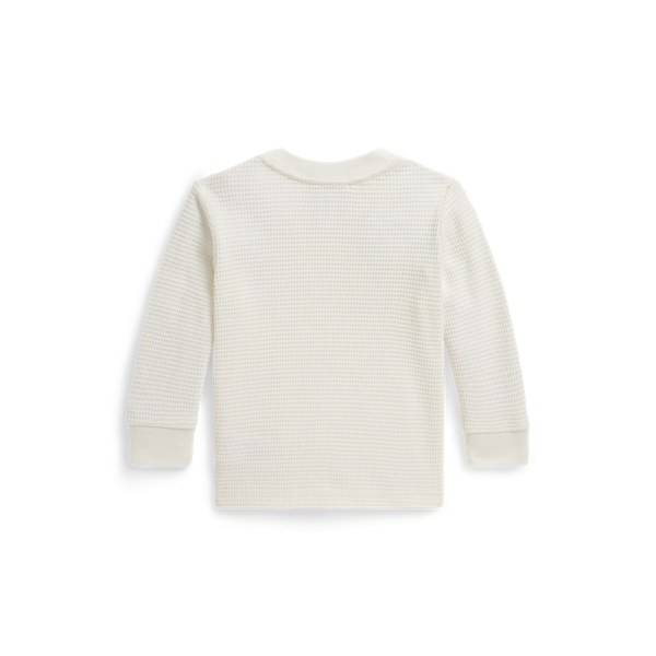 Clubhouse Cream Waffle-Knit Cotton Long-Sleeve Tee Baby Boy 2