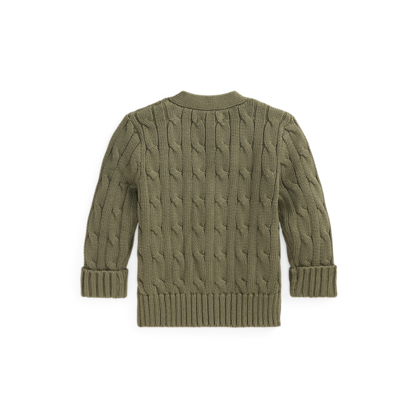 Cable-Knit Cotton V-Neck Cardigan