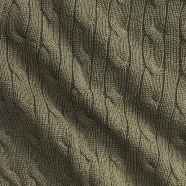 Cable-Knit Cotton V-Neck Cardigan