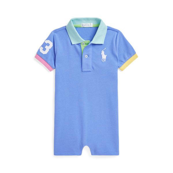 Harbor Island Blue Combishort Polo Big Pony en coton piqué Baby Boy 1