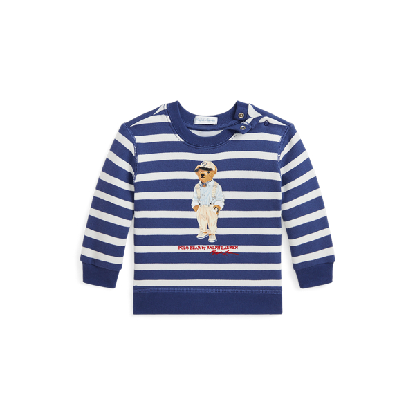 Striped Polo Bear Fleece Sweatshirt