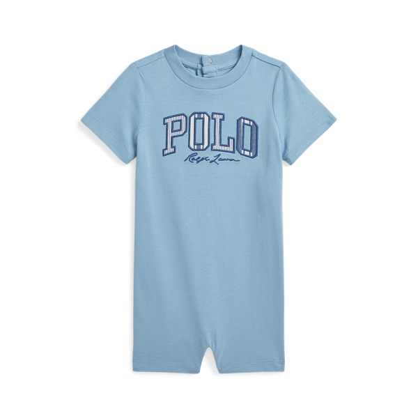 Polo Ralph Lauren Baby Sweatshirt Romper Graphic in Blue, Size shops NB