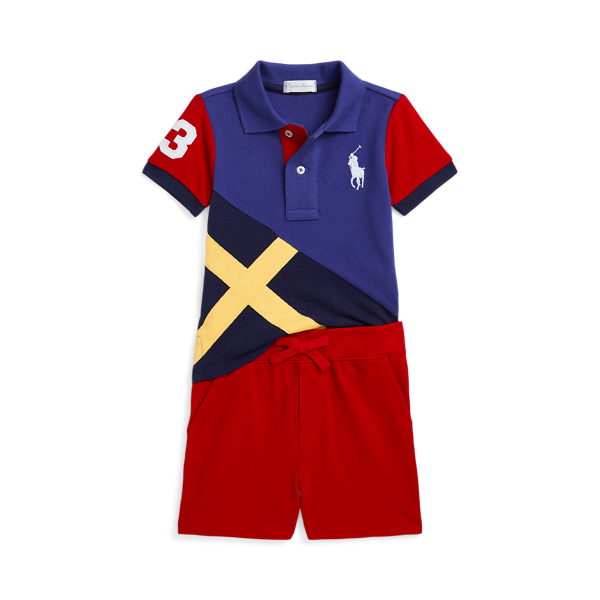 Big Pony Mesh Polo Shirt & Short Set