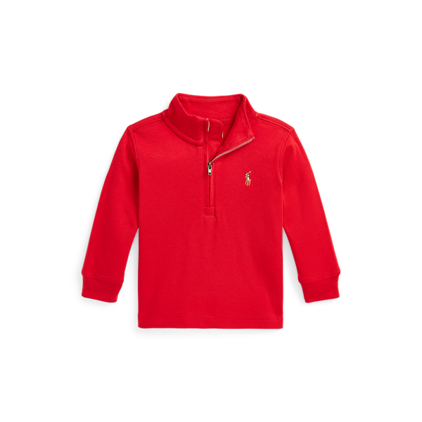 RL2000 Red Cotton Interlock Quarter-Zip Pullover Baby Boy 1