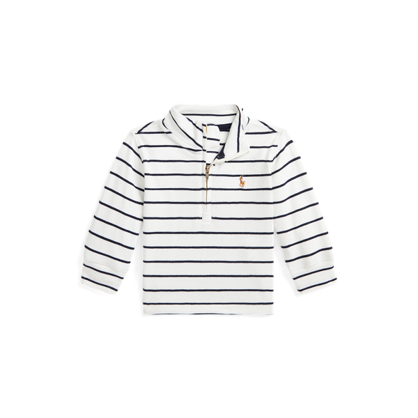 Striped Cotton Quarter-Zip Pullover