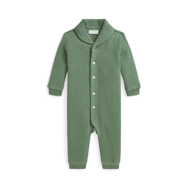 French-Rib Cotton Shawl Coverall Baby Boy 1