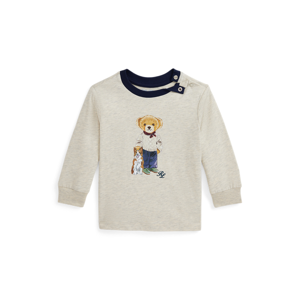 Polo Bear Cotton Jersey Long Sleeve Tee