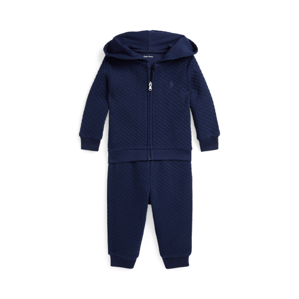 Quilted Full-Zip Hoodie and Trouser Set