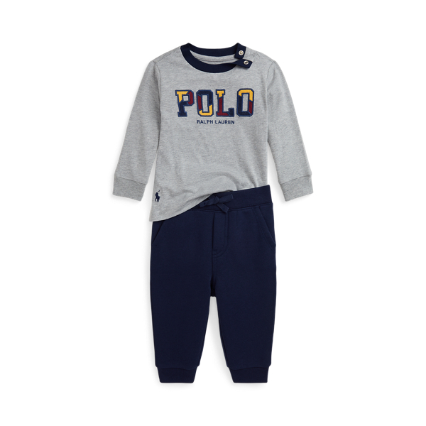 Logo Jersey Tee & Fleece Jogger Pant Set