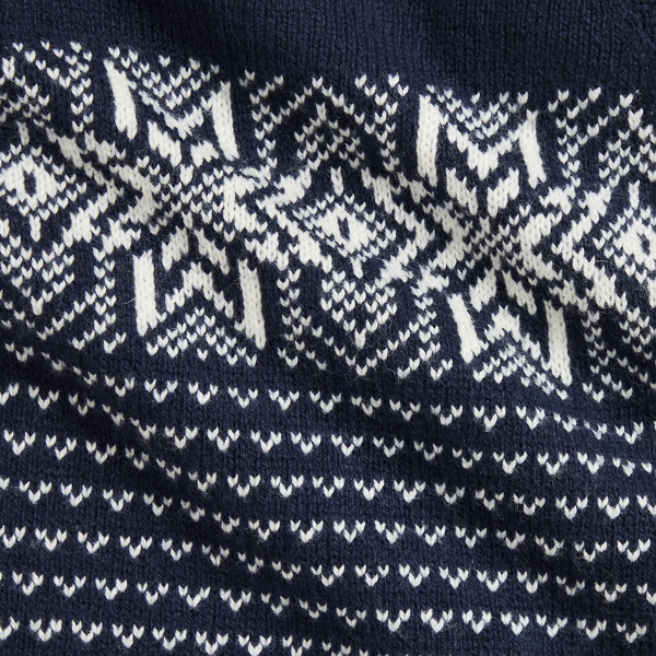 Navy Snowflake Cotton-Blend Sweater Coverall Baby Boy 3