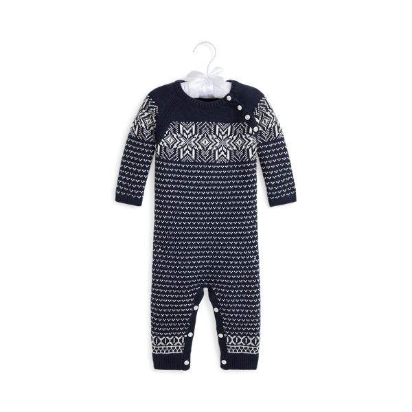 Snowflake Cotton-Blend Sweater Coverall