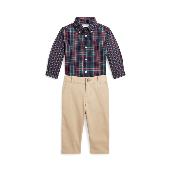 Plaid Shirt &amp; Flex Abrasion Trouser Set