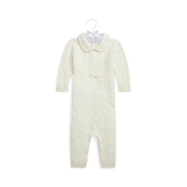 Ralph lauren white baby romper best sale