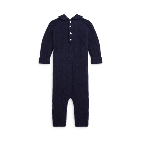 Детский комбинезон Ralph Lauren Cable-Knit Cashmere Coverall, цвет: Тёмно-синий