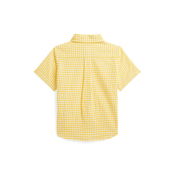 Gingham Seersucker Short-Sleeve Shirt
