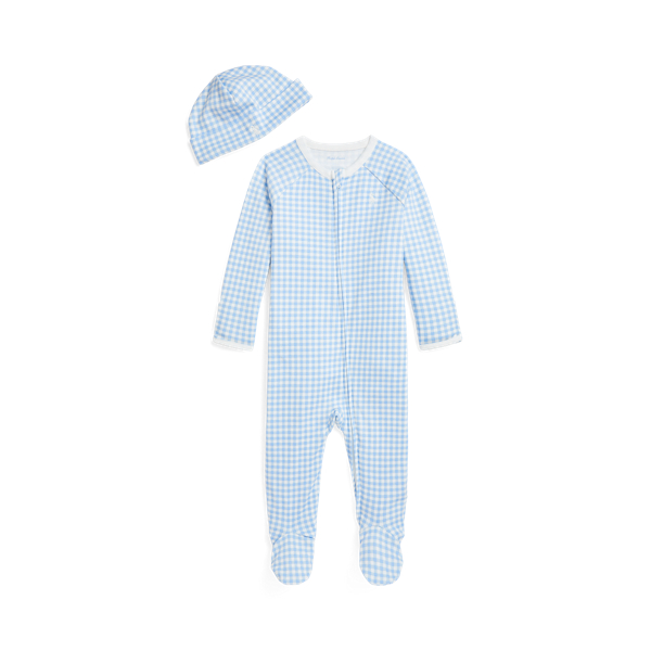 Gingham Coverall & Beanie Gift Set
