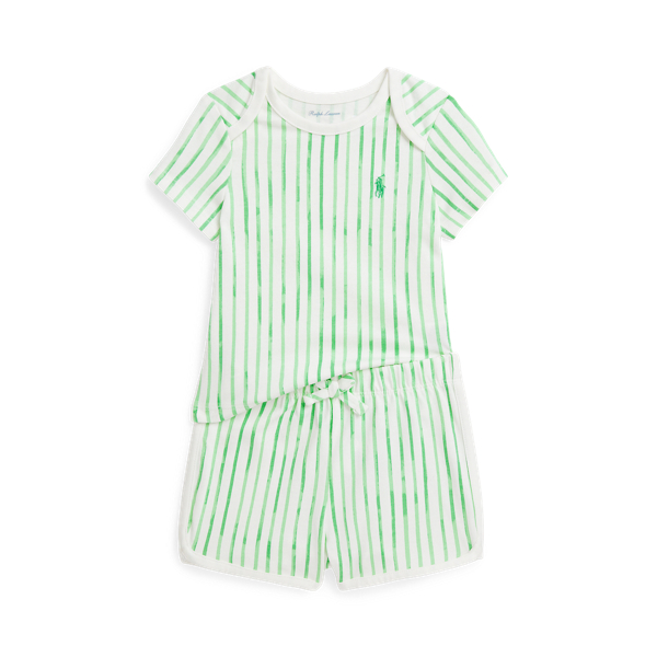 ☆RALPH LAUREN☆Riviera Toile Cotton Overall & Hat 3m~24m Riviera Toile Cotton Overall & Hat Set