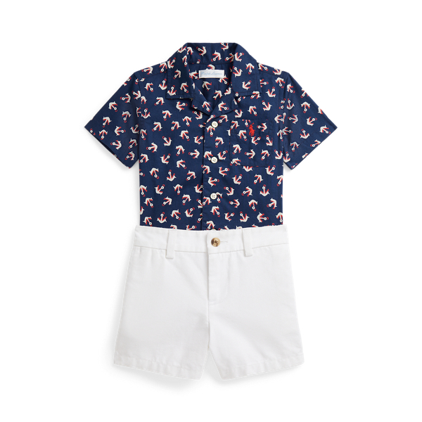 Short et chemise safari ancre en coton